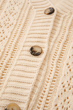 Load image into Gallery viewer, Black Open Knit Drop Shoulder Sweater Cardigan