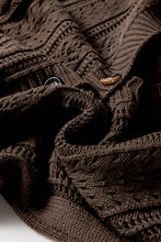 Load image into Gallery viewer, Black Open Knit Drop Shoulder Sweater Cardigan