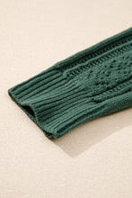 Load image into Gallery viewer, Black Open Knit Drop Shoulder Sweater Cardigan