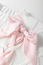 Load image into Gallery viewer, Black Cable Knit Colorblock Satin Bowknot Short Sleeve Sweater