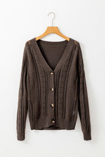Load image into Gallery viewer, Black Open Knit Drop Shoulder Sweater Cardigan