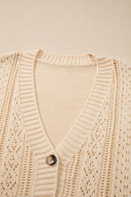 Load image into Gallery viewer, Black Open Knit Drop Shoulder Sweater Cardigan