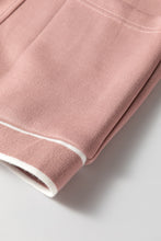 Load image into Gallery viewer, Pink Stripe Contrast Trim V Neck Buttoned Front Pocketed Knit Cardigan