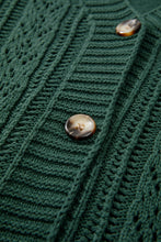 Load image into Gallery viewer, Black Open Knit Drop Shoulder Sweater Cardigan