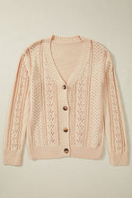 Load image into Gallery viewer, Black Open Knit Drop Shoulder Sweater Cardigan