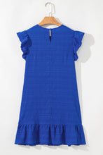 Load image into Gallery viewer, Textured Flutter Sleeve Ruffled Mini Dress