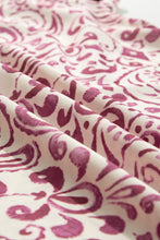 Load image into Gallery viewer, Pink Paisley Print Tiered 3/4 Sleeve Notched Neck Mini Dress