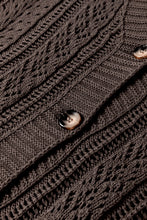 Load image into Gallery viewer, Black Open Knit Drop Shoulder Sweater Cardigan