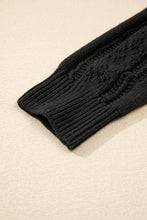 Load image into Gallery viewer, Black Open Knit Drop Shoulder Sweater Cardigan