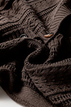 Load image into Gallery viewer, Black Open Knit Drop Shoulder Sweater Cardigan