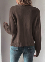 Load image into Gallery viewer, Black Open Knit Drop Shoulder Sweater Cardigan