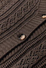 Load image into Gallery viewer, Black Open Knit Drop Shoulder Sweater Cardigan