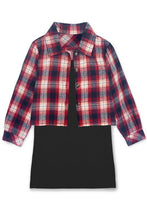 Load image into Gallery viewer, 2 pc Button up Flannel & Ribbed Dress