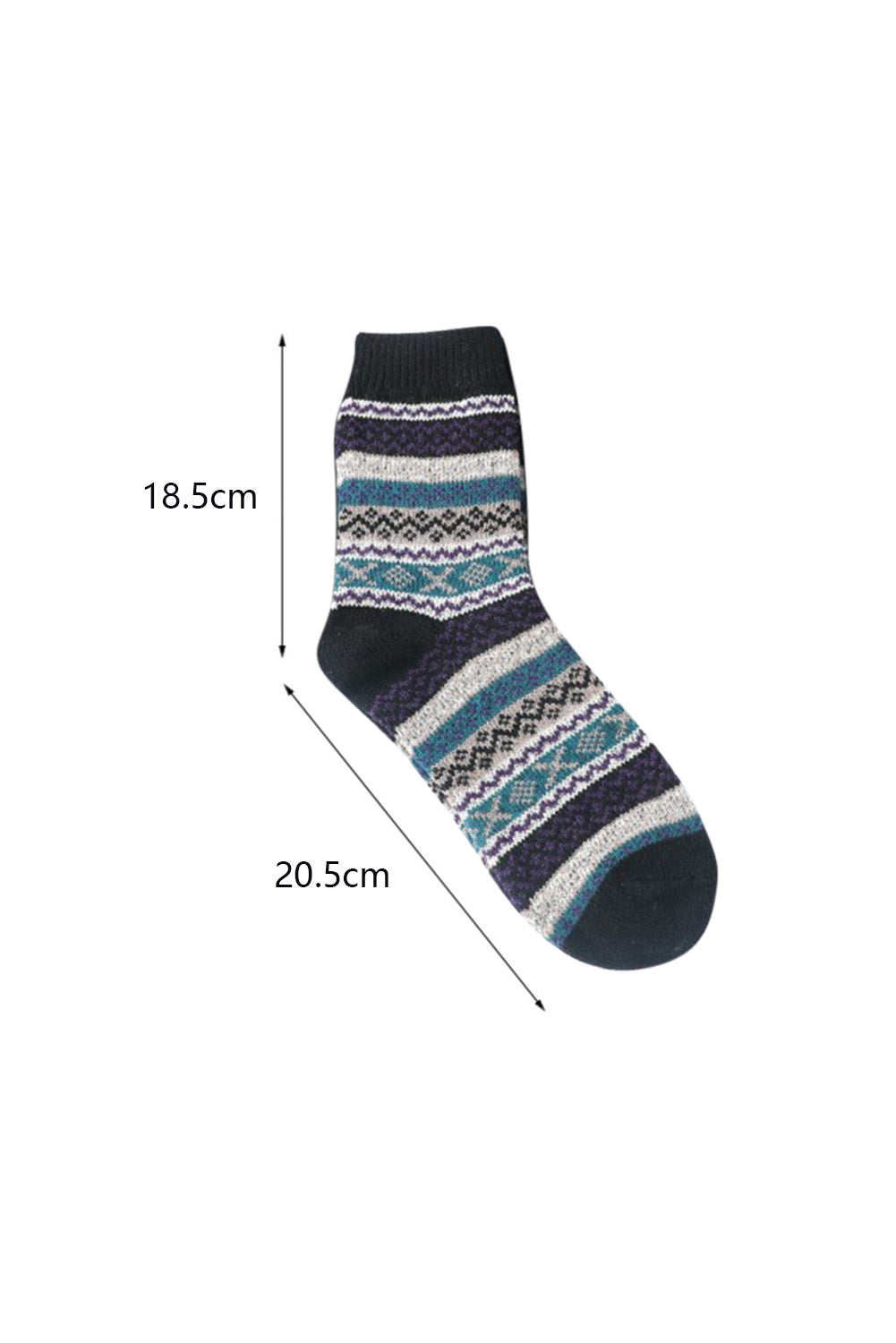 Multicolor 5 Pairs Thermal Winter Crew Socks