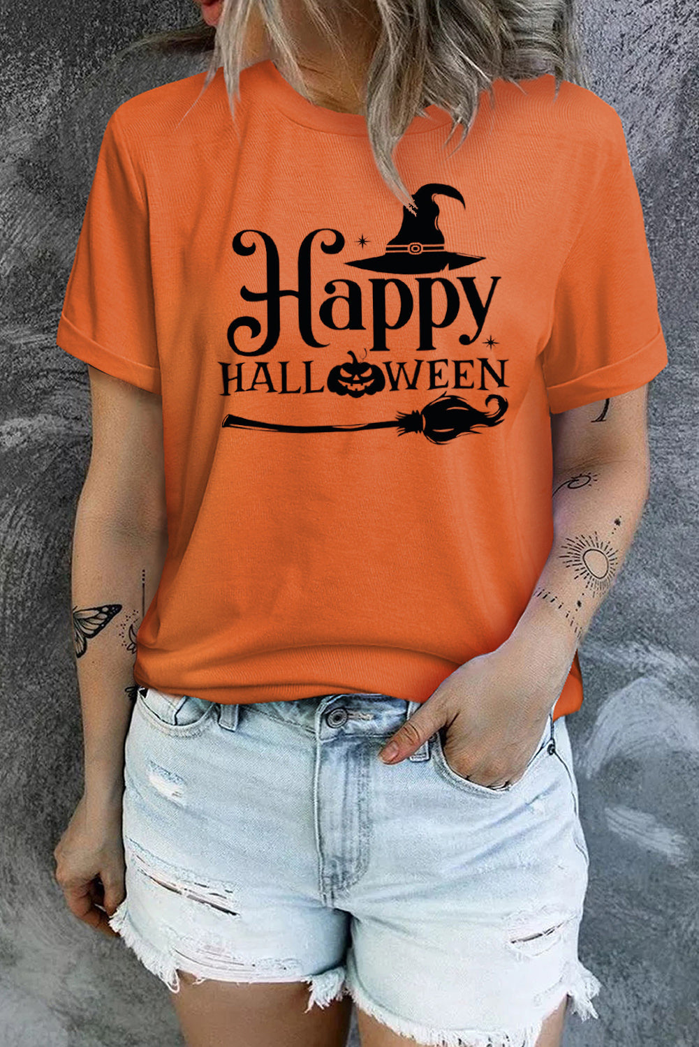 Orange Happy Halloween T Shirt
