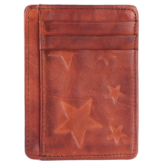 Cognac Genuine Leather Card Holder