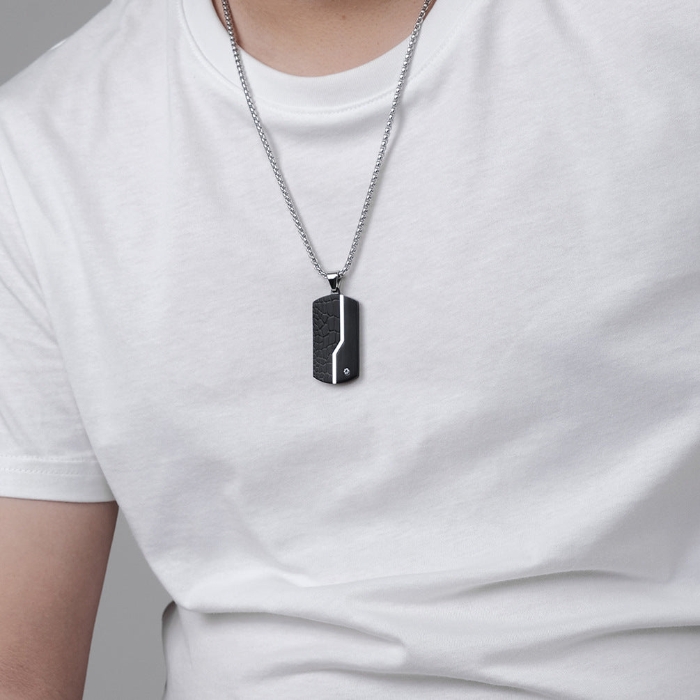 Men's Fashion Titanium Black Pendant
