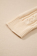 Load image into Gallery viewer, Black Open Knit Drop Shoulder Sweater Cardigan
