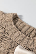 Load image into Gallery viewer, Black Cable Knit Colorblock Satin Bowknot Short Sleeve Sweater
