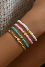 Load image into Gallery viewer, Pink Heart Beaded Multi Layered Bracelet Set
