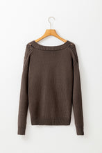 Load image into Gallery viewer, Black Open Knit Drop Shoulder Sweater Cardigan
