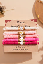 Load image into Gallery viewer, Peach Blossom 5Pcs Valentine Heart Beaded Bracelet
