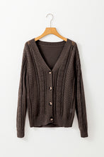 Load image into Gallery viewer, Black Open Knit Drop Shoulder Sweater Cardigan
