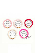 Load image into Gallery viewer, Peach Blossom 5Pcs Valentine Heart Beaded Bracelet
