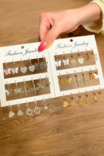 Load image into Gallery viewer, Gold Butterfly Heart Pendant Plated Hook Earrings
