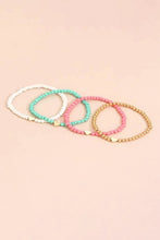 Load image into Gallery viewer, Pink Heart Beaded Multi Layered Bracelet Set
