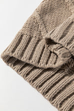 Load image into Gallery viewer, Black Cable Knit Colorblock Satin Bowknot Short Sleeve Sweater
