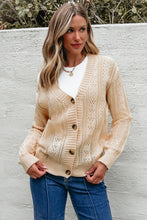 Load image into Gallery viewer, Black Open Knit Drop Shoulder Sweater Cardigan
