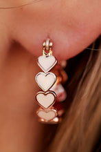 Load image into Gallery viewer, White Heart Shape Plated Alloy Small Hook Earrings
