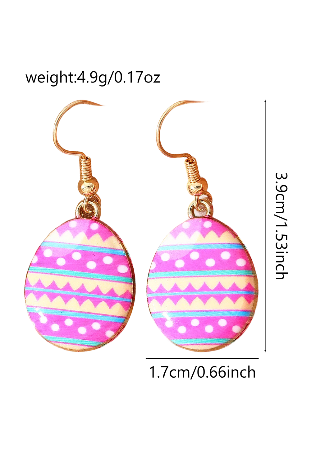 Pink Easter Egg Hook Earrings