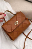 Leather Diamond Pattern Messenger Bag