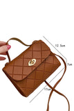Leather Diamond Pattern Messenger Bag