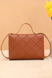 Leather Diamond Pattern Messenger Bag