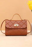 Leather Diamond Pattern Messenger Bag