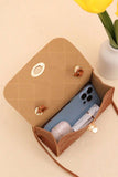 Leather Diamond Pattern Messenger Bag