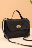 Leather Diamond Pattern Messenger Bag
