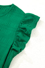 Load image into Gallery viewer, Textured Flutter Sleeve Ruffled Mini Dress

