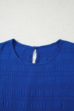 Textured Flutter Sleeve Ruffled Mini Dress