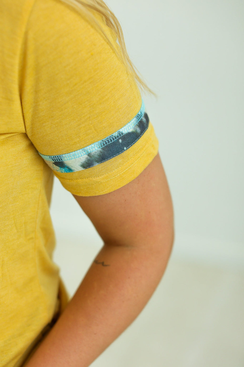 Turquoise Tee with Cowprint