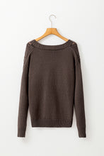 Load image into Gallery viewer, Black Open Knit Drop Shoulder Sweater Cardigan
