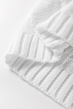 Load image into Gallery viewer, Black Cable Knit Colorblock Satin Bowknot Short Sleeve Sweater
