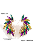 Load image into Gallery viewer, Gold Mardi Gras Rhinestone Crystal Inlay Stud Earrings
