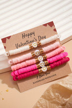 Load image into Gallery viewer, Peach Blossom 5Pcs Valentine Heart Beaded Bracelet
