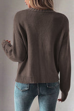 Load image into Gallery viewer, Black Open Knit Drop Shoulder Sweater Cardigan
