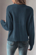 Load image into Gallery viewer, Black Open Knit Drop Shoulder Sweater Cardigan
