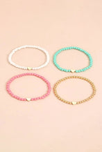Load image into Gallery viewer, Pink Heart Beaded Multi Layered Bracelet Set
